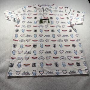 Golf AF Men's White Polo Shirt L - Chicago Skyline Performance Golf Top